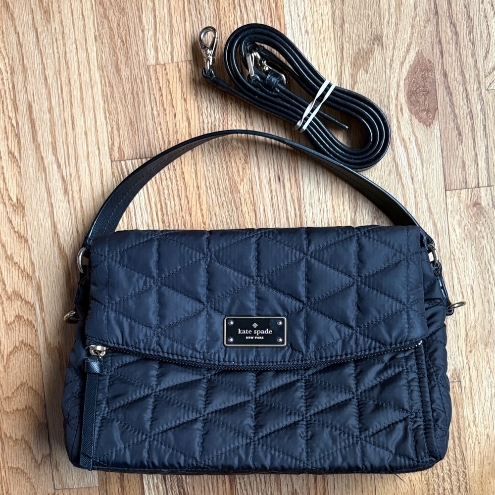 Kate Spade Wilson Road Quilted Miri black nylon crossbody
